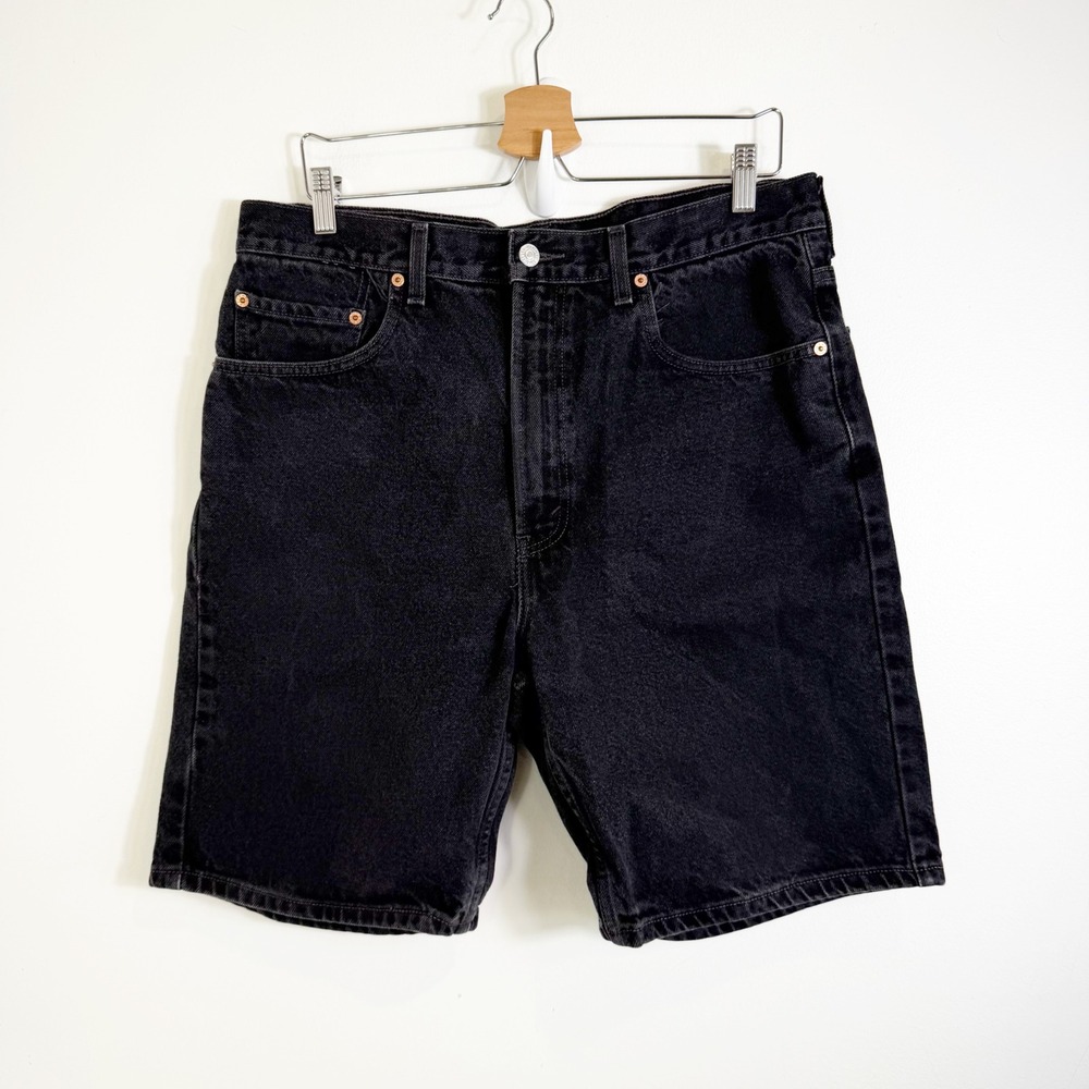 Levi's 505 Denim Jorts Shorts Mens 36 Black Regular Fit Cut Off Jean Shorts